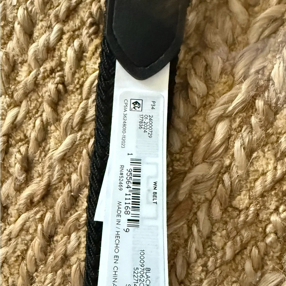 Boys Black Stretch Belt with Silver Buckle Size Large NWT